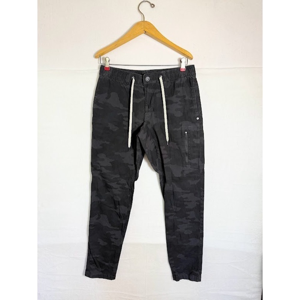 Vuori Women's Black Camo Ripstop jogger Pants M Elastic Waist Drawstring Pockets